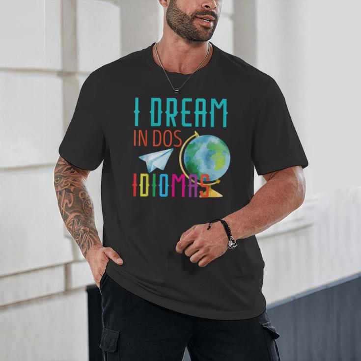Multilingual Teacher In Dos Idiomas Linguist Language Unisex T-Shirt, novelty gifts, funny gifts