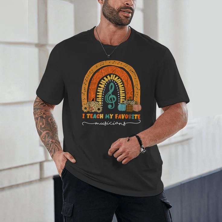 Music Teacher I Teach My Favorite Musicians Autumn Rainbow Men Women Unisex T-Shirt, novelty gifts, funny gifts