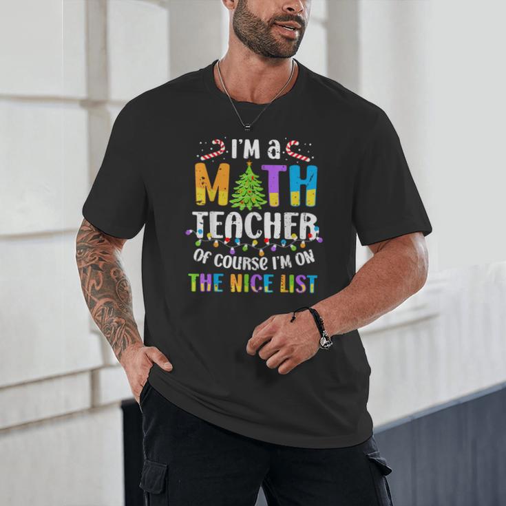 On The Nice List Christmas Math Teacher Women Men Unisex T-Shirt, novelty gifts, funny gifts On The Nice List Christmas Math Teacher Women Men Unisex T-Shirt, novelty gifts, funny gifts