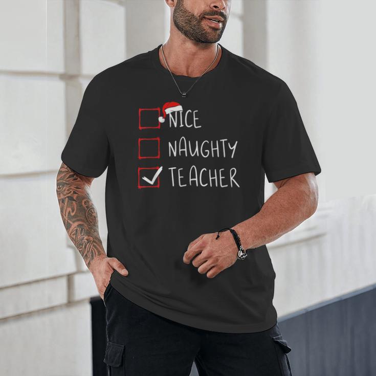 Nice Naughty Teacher Christmas List Instructor Santa Claus Men Women Unisex T-Shirt, novelty gifts, funny gifts Nice Naughty Teacher Christmas List Instructor Santa Claus Men Women Unisex T-Shirt, novelty gifts, funny gifts