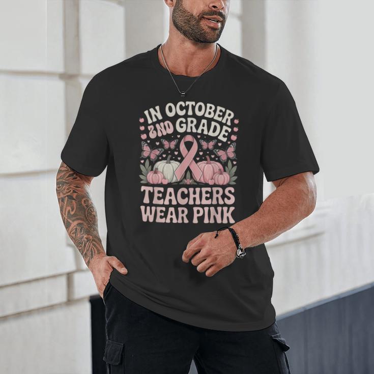 In October 2nd Grade Teachers Wear Pink Ribbon Breast Cancer Unisex T-Shirt, novelty gifts, funny gifts In October 2nd Grade Teachers Wear Pink Ribbon Breast Cancer Unisex T-Shirt, novelty gifts, funny gifts