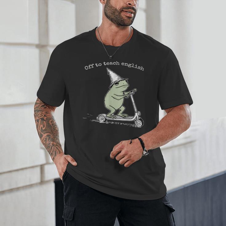 Off To Teach English Scooter Frog ESL Teacher Literature Unisex T-Shirt, novelty gifts, funny gifts Off To Teach English Scooter Frog ESL Teacher Literature Unisex T-Shirt, novelty gifts, funny gifts