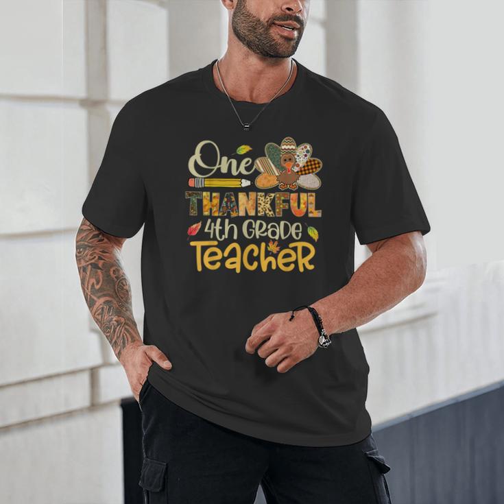 One Thankful 4th Grade Teacher Turkey Leopard Thanksgiving Unisex T-Shirt, novelty gifts, funny gifts One Thankful 4th Grade Teacher Turkey Leopard Thanksgiving Unisex T-Shirt, novelty gifts, funny gifts