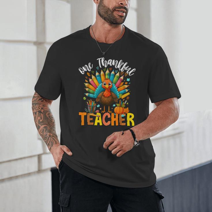 One Thankful Teacher Thanksgiving Turkey Cute Crayon Pencil Unisex T-Shirt, novelty gifts, funny gifts One Thankful Teacher Thanksgiving Turkey Cute Crayon Pencil Unisex T-Shirt, novelty gifts, funny gifts