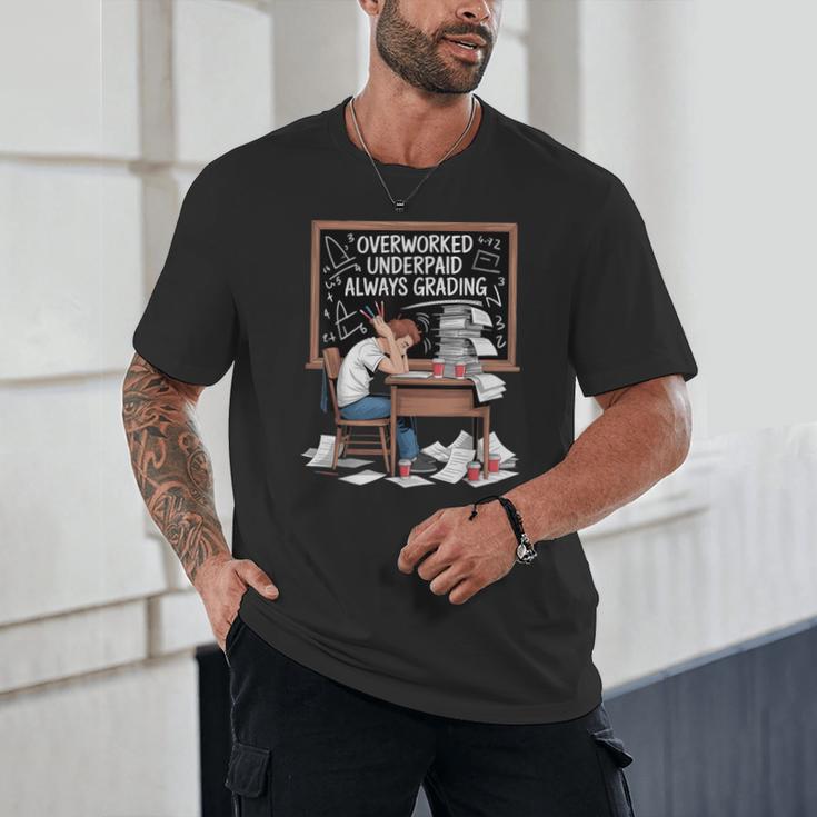 Overworked Underpaid Always Grading Teacher Unisex T-Shirt, novelty gifts, funny gifts Overworked Underpaid Always Grading Teacher Unisex T-Shirt, novelty gifts, funny gifts