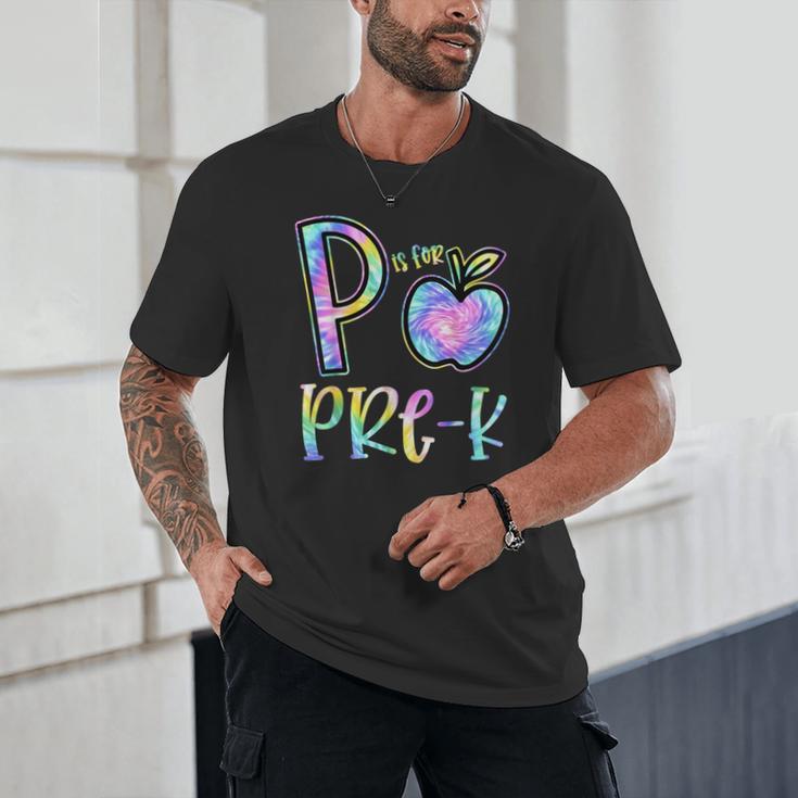 P Is For Pre-K Preschool Teacher Tie Dye Back To School Unisex T-Shirt, novelty gifts, funny gifts P Is For Pre-K Preschool Teacher Tie Dye Back To School Unisex T-Shirt, novelty gifts, funny gifts