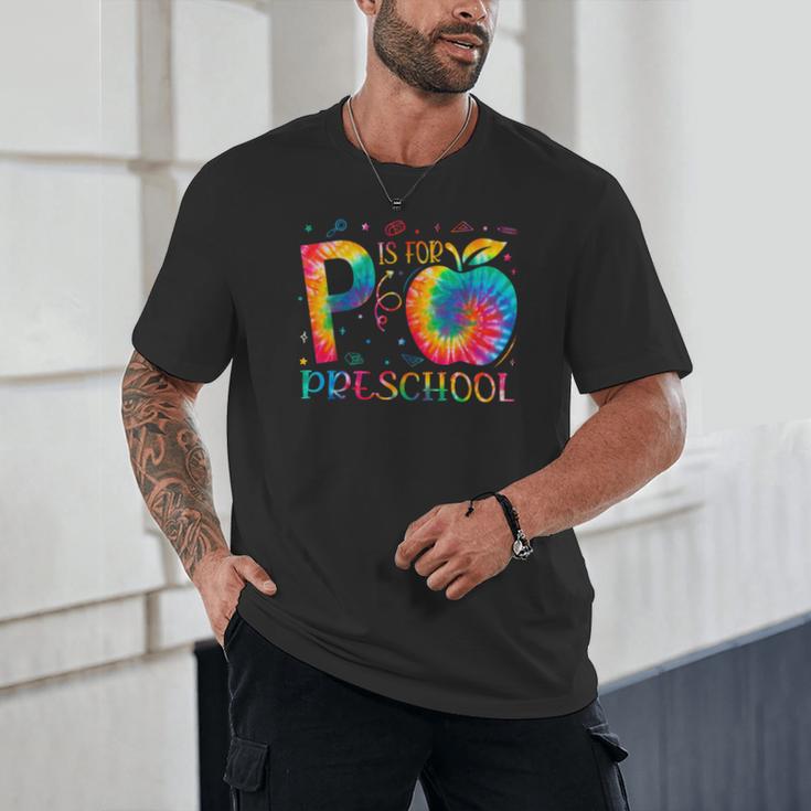 P Is For Preschool Tie Dye Back To School Teacher Men Women Girls Kids Unisex T-Shirt, novelty gifts, funny gifts