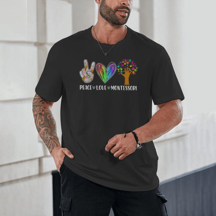 Peace Love Montessori Daycare Teacher Appreciation Unisex T-Shirt, novelty gifts, funny gifts Peace Love Montessori Daycare Teacher Appreciation Unisex T-Shirt, novelty gifts, funny gifts
