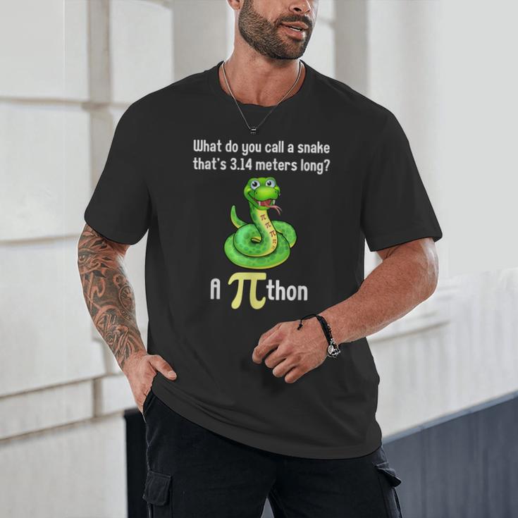 Pi Day Puns Pithon Math Teacher Jokes Women Men Kids Unisex T-Shirt, novelty gifts, funny gifts