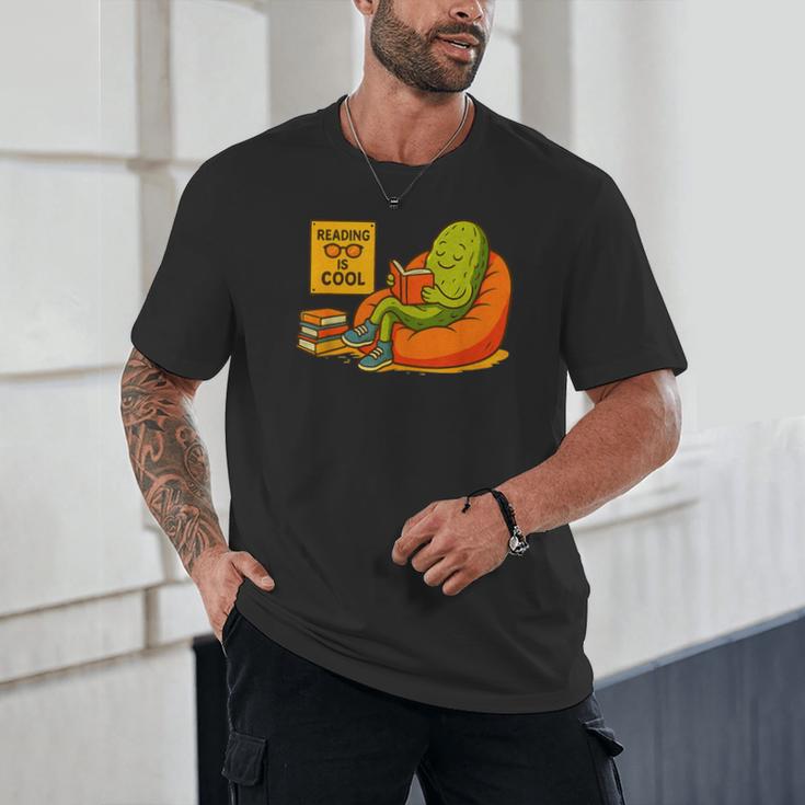 Pickle Reading Books Bookworm Teacher Librarian Kids Retro Unisex T-Shirt, novelty gifts, funny gifts Pickle Reading Books Bookworm Teacher Librarian Kids Retro Unisex T-Shirt, novelty gifts, funny gifts