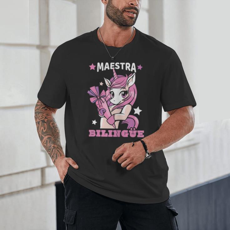 Pink Unicorn Spanish Teacher Regalos Para Bilingue Teacher Unisex T-Shirt, novelty gifts, funny gifts Pink Unicorn Spanish Teacher Regalos Para Bilingue Teacher Unisex T-Shirt, novelty gifts, funny gifts
