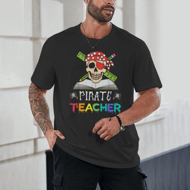 Pirate Teacher Halloween Skull Adult Unisex T-Shirt, novelty gifts, funny gifts Pirate Teacher Halloween Skull Adult Unisex T-Shirt, novelty gifts, funny gifts