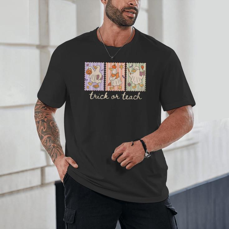 Preppy Goose Teacher Trick Or Teach Halloween Teacher Goose Unisex T-Shirt, novelty gifts, funny gifts Preppy Goose Teacher Trick Or Teach Halloween Teacher Goose Unisex T-Shirt, novelty gifts, funny gifts
