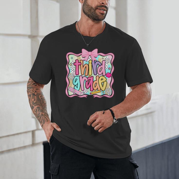 Preppy Third Grade Back To School Teacher Girl Kid Unisex T-Shirt, novelty gifts, funny gifts