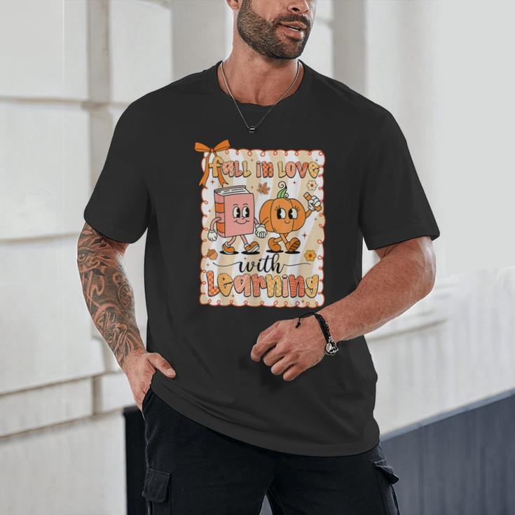 Pumpkin Teacher Preppy Fall In Love With Learning Autumn Unisex T-Shirt, novelty gifts, funny gifts Pumpkin Teacher Preppy Fall In Love With Learning Autumn Unisex T-Shirt, novelty gifts, funny gifts