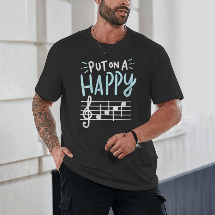 Put On A Happy Face Music Music Teacher Unisex T-Shirt, novelty gifts, funny gifts