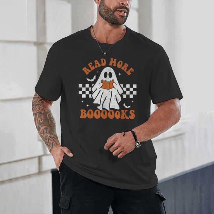 Read More Books Cute Ghost Reading Book Teacher Halloween Unisex T-Shirt, novelty gifts, funny gifts