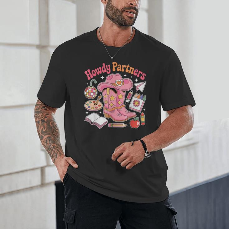 Retro Howdy Partners Cowgirl Cowboy Teacher Back To School Unisex T-Shirt, novelty gifts, funny gifts Retro Howdy Partners Cowgirl Cowboy Teacher Back To School Unisex T-Shirt, novelty gifts, funny gifts