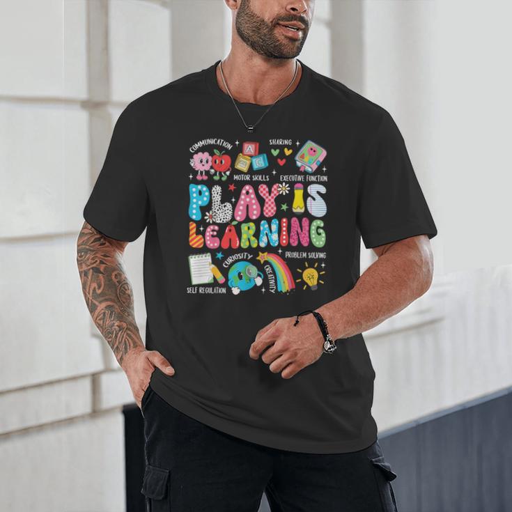 Retro Play Is Learning Kindergarten Teacher Team Women Unisex T-Shirt, novelty gifts, funny gifts