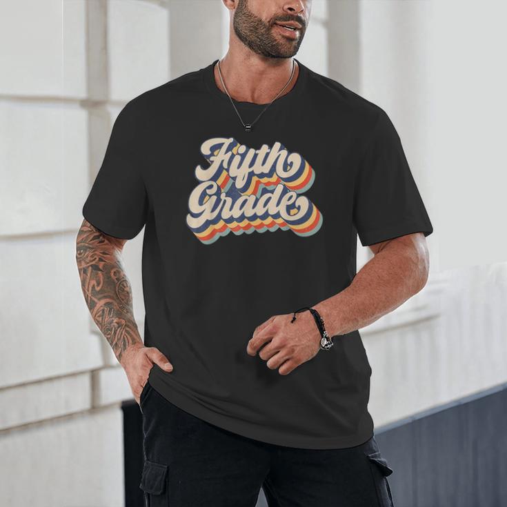Retro Sunset Fifth Grade Teacher & Student Back To School Unisex T-Shirt, novelty gifts, funny gifts