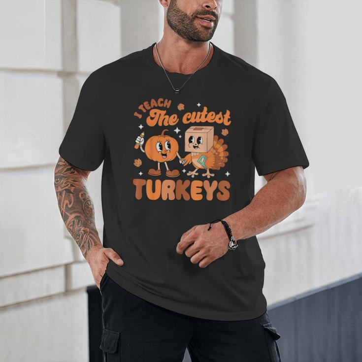 Retro I Teach The Cutest Turkey Thanksgiving Pumpkin Teacher Unisex T-Shirt, novelty gifts, funny gifts Retro I Teach The Cutest Turkey Thanksgiving Pumpkin Teacher Unisex T-Shirt, novelty gifts, funny gifts