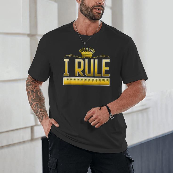 I Rule Math Ruler Mathematics Pun Math Teacher Men Women Girls Kids Unisex T-Shirt, novelty gifts, funny gifts