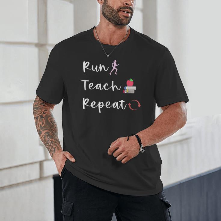 Run Teach Repeat Teacher Running Saying Slogan Runner Unisex T-Shirt, novelty gifts, funny gifts Run Teach Repeat Teacher Running Saying Slogan Runner Unisex T-Shirt, novelty gifts, funny gifts