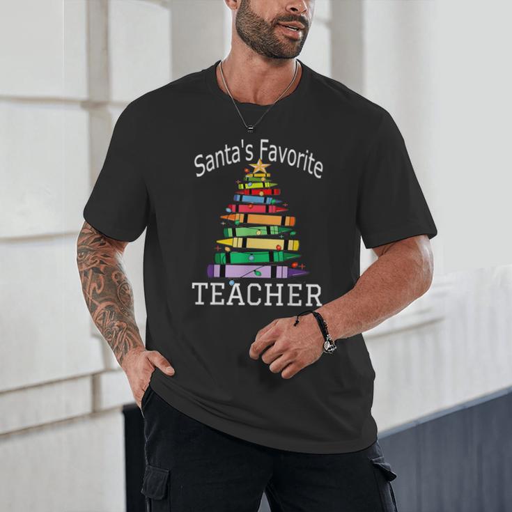 Santa's Favorite Teacher Idea For Christmas Teachers Unisex T-Shirt, novelty gifts, funny gifts Santa's Favorite Teacher Idea For Christmas Teachers Unisex T-Shirt, novelty gifts, funny gifts