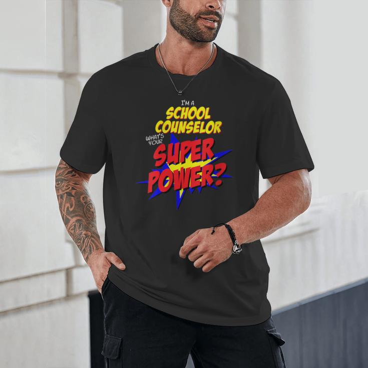 School Counselor Teacher Superhero Superpower Comic Book Unisex T-Shirt, novelty gifts, funny gifts