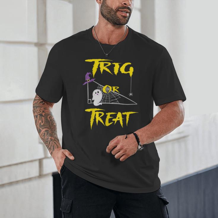School Math Teacher Halloween 2022 Trig Or Treat Shirt Unisex T-Shirt, novelty gifts, funny gifts School Math Teacher Halloween 2022 Trig Or Treat Shirt Unisex T-Shirt, novelty gifts, funny gifts