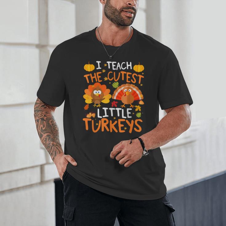 School Thankful I Teach The Cutest Little Turkeys Thanksgiving Teacher Unisex T-Shirt, novelty gifts, funny gifts