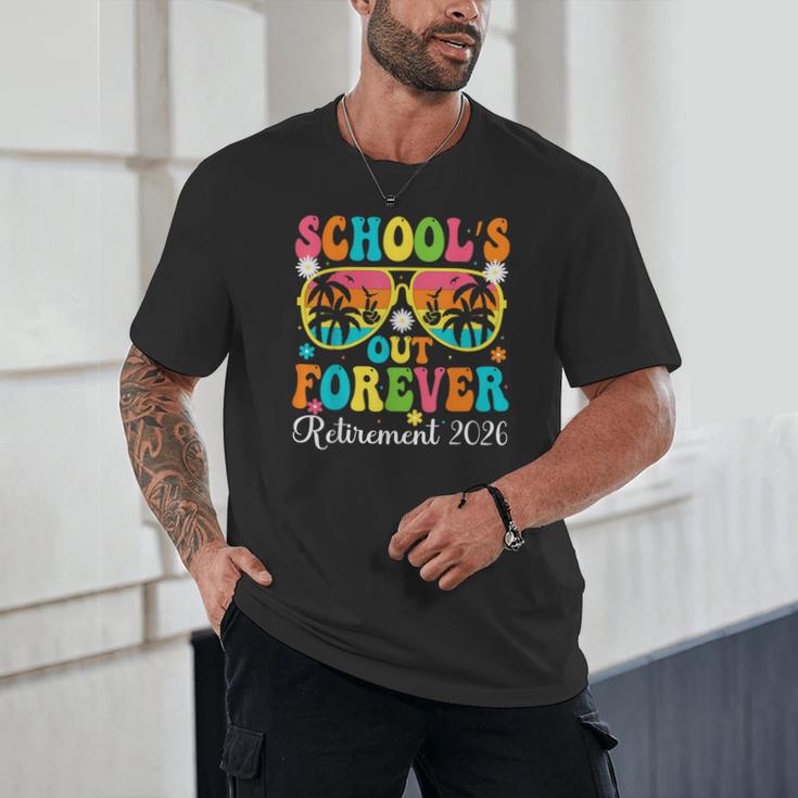 School's Out Forever Retirement 2026 Retro Retired Teacher Unisex T-Shirt, novelty gifts, funny gifts School's Out Forever Retirement 2026 Retro Retired Teacher Unisex T-Shirt, novelty gifts, funny gifts