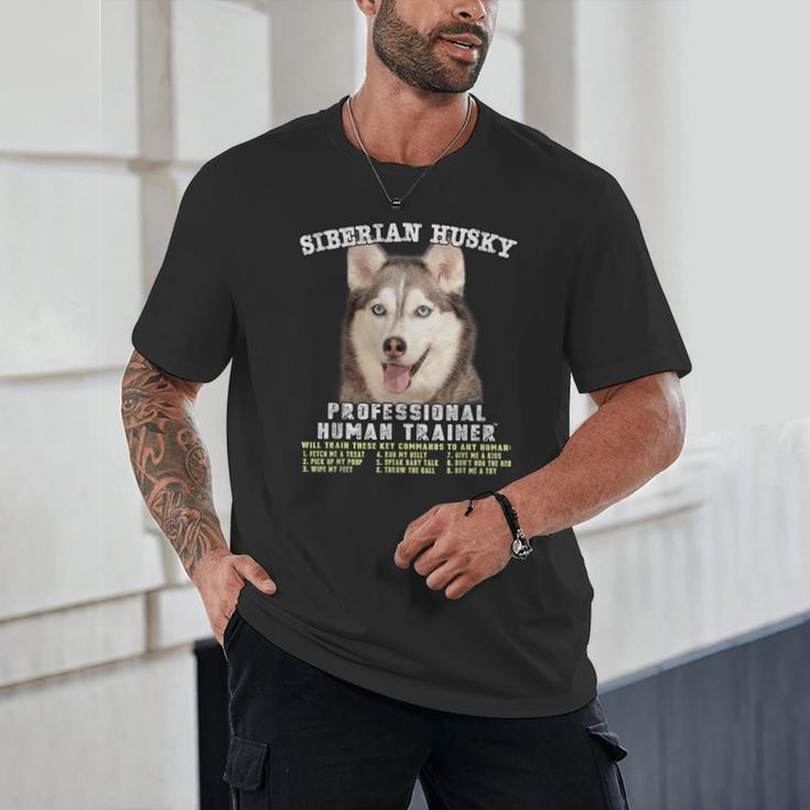 Siberian Husky Professional Human Trainer Unisex T-Shirt, novelty gifts, funny gifts
