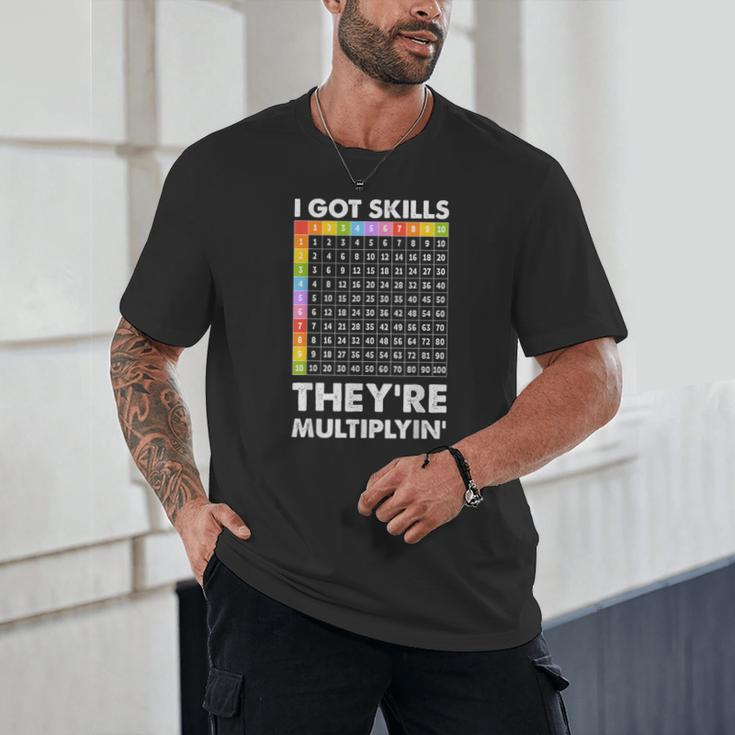 I Got Skills They'Re Multiplying Nerd Math Teacher Unisex T-Shirt, novelty gifts, funny gifts I Got Skills They'Re Multiplying Nerd Math Teacher Unisex T-Shirt, novelty gifts, funny gifts