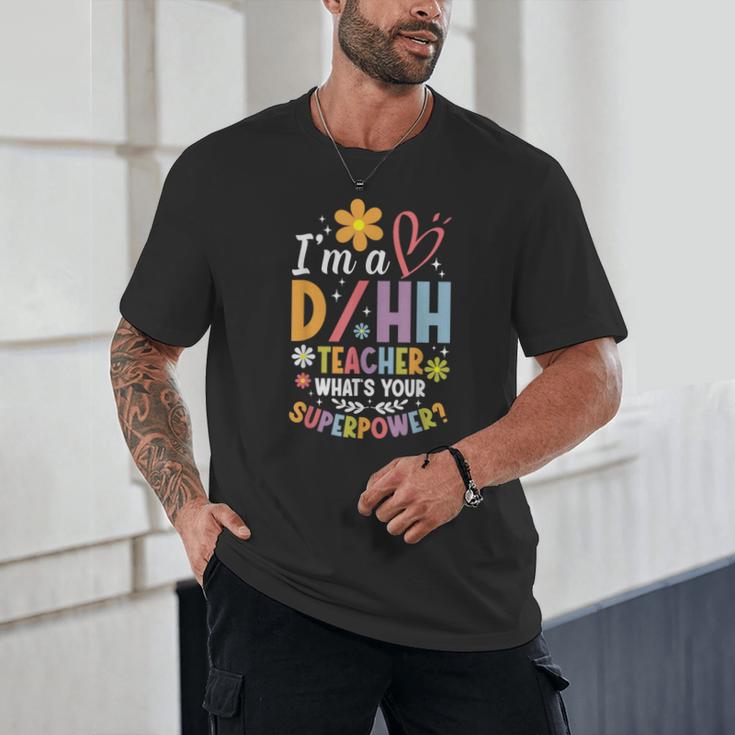Special Education ASL Teacher Superpower DHH Teacher Unisex T-Shirt, novelty gifts, funny gifts Special Education ASL Teacher Superpower DHH Teacher Unisex T-Shirt, novelty gifts, funny gifts
