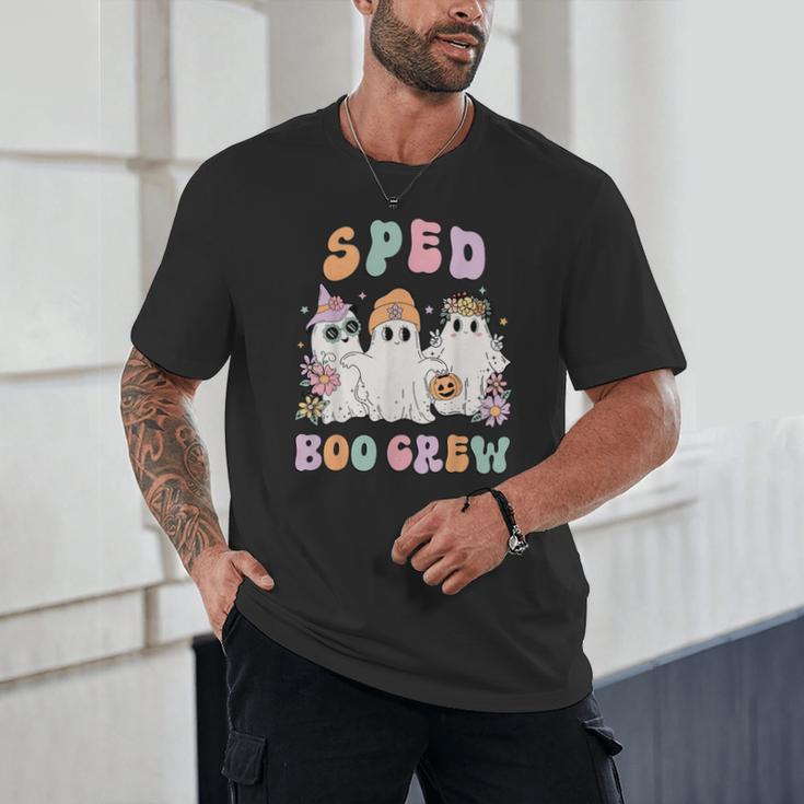 SPED Boo Crew Halloween Floral Ghost Special Ed SPED Teacher For Men Women Kids Unisex T-Shirt, novelty gifts, funny gifts SPED Boo Crew Halloween Floral Ghost Special Ed SPED Teacher For Men Women Kids Unisex T-Shirt, novelty gifts, funny gifts