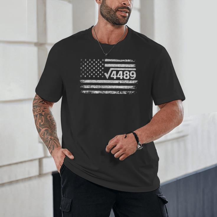 Square Root 4489 Slang Math Teacher Six Seven 6 7 USA Flag Unisex T-Shirt, novelty gifts, funny gifts