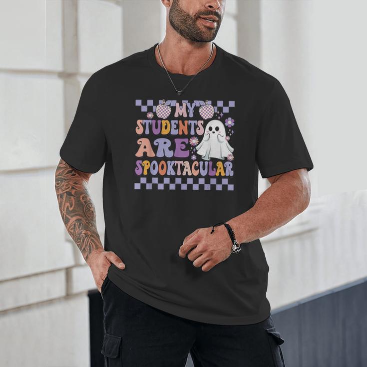 My Students Are Spooktacular Teacher Halloween Vibes Unisex T-Shirt, novelty gifts, funny gifts