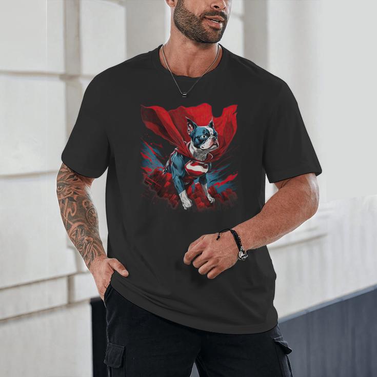 Super Power Superhero Boston Terrier Dog For Men Women Kids Unisex T-Shirt, novelty gifts, funny gifts