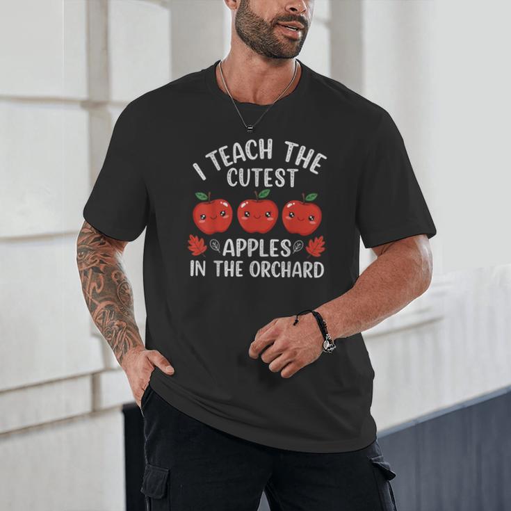 I Teach The Cutest Apples In The Orchard Cute Fall Teacher Unisex T-Shirt, novelty gifts, funny gifts
