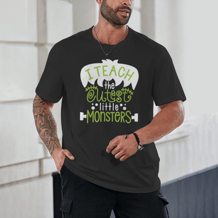 I Teach The Cutest Little Monsters Halloween Teacher Spooky Unisex T-Shirt, novelty gifts, funny gifts
