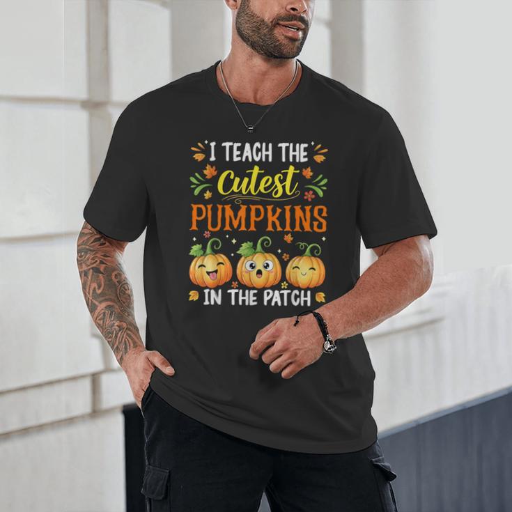 I Teach The Cutest Pumpkins Halloween Teacher Unisex T-Shirt, novelty gifts, funny gifts