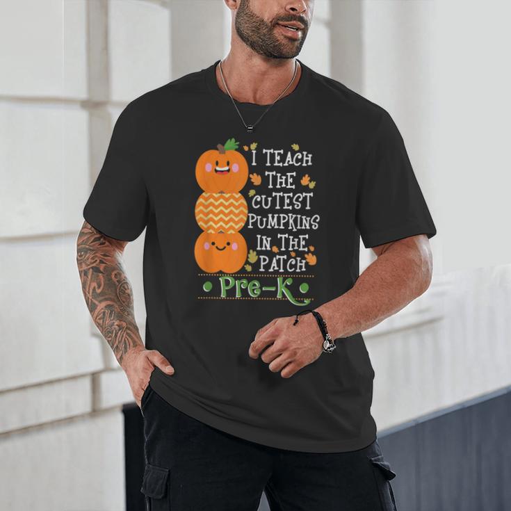 I Teach The Cutest Pumpkins In Patch Pre-K Halloween Teacher Unisex T-Shirt, novelty gifts, funny gifts