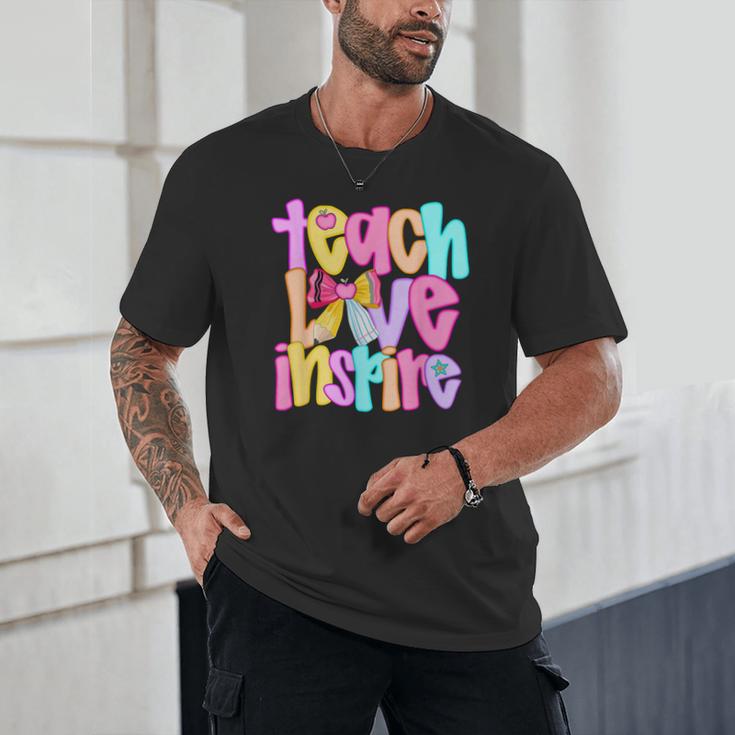 Teach Love Inspire Preppy Back To School Teacher Women Unisex T-Shirt, novelty gifts, funny gifts Teach Love Inspire Preppy Back To School Teacher Women Unisex T-Shirt, novelty gifts, funny gifts