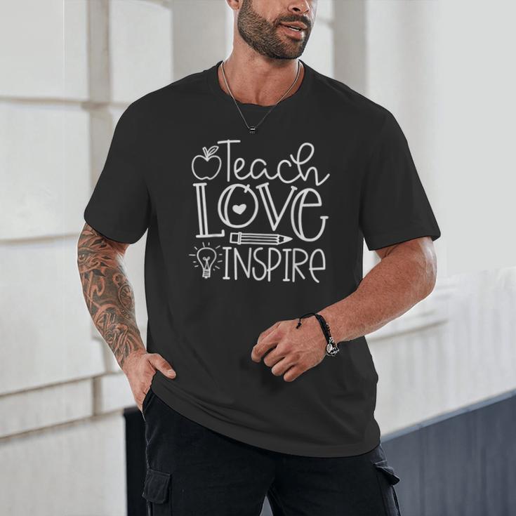 Teach Love Inspire Retro Teacher Kids Back To School Unisex T-Shirt, novelty gifts, funny gifts