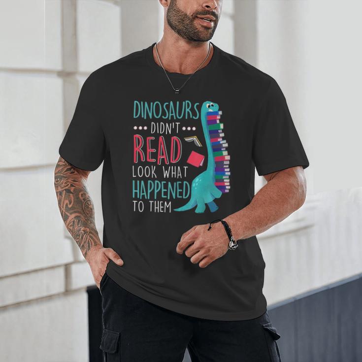 Teacher Dinosaurs Didnt Read Look What Happened Book Reading Unisex T-Shirt, novelty gifts, funny gifts Teacher Dinosaurs Didnt Read Look What Happened Book Reading Unisex T-Shirt, novelty gifts, funny gifts