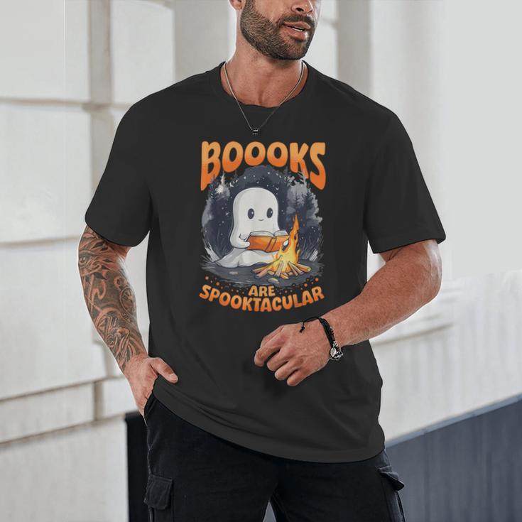 Teacher Halloween Ghost Reading Book Animal Boooks Are Unisex T-Shirt, novelty gifts, funny gifts
