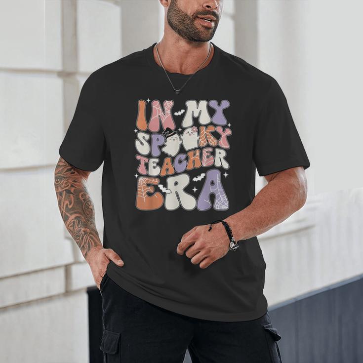 Teacher Halloween In My Spooky Teacher Era Retro Groovy Unisex T-Shirt, novelty gifts, funny gifts