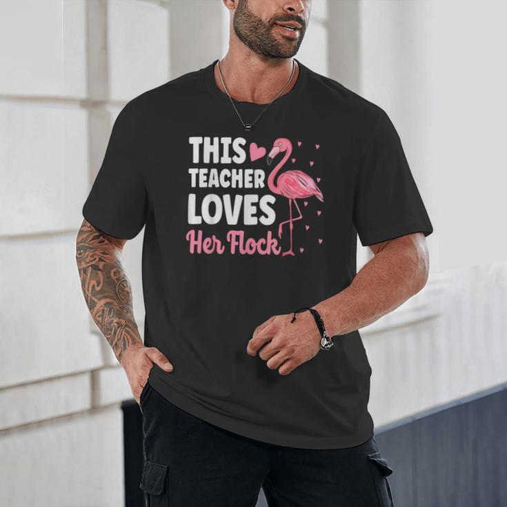 This Teacher Loves Her Flock Teaching Flamingo Girl Unisex T-Shirt, novelty gifts, funny gifts This Teacher Loves Her Flock Teaching Flamingo Girl Unisex T-Shirt, novelty gifts, funny gifts