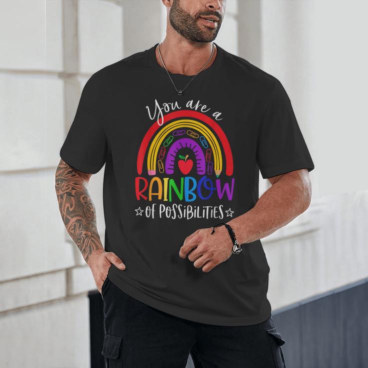 Teacher You Are a Rainbow Of Possibilities Funny Unisex T-Shirt, novelty gifts, funny gifts Teacher You Are a Rainbow Of Possibilities Funny Unisex T-Shirt, novelty gifts, funny gifts
